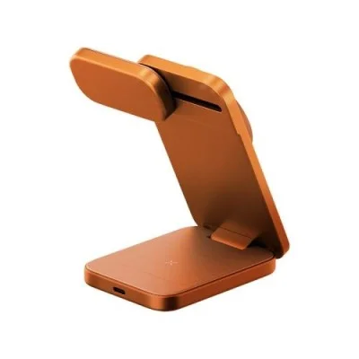 Energea MagTrio2 3 in 1 Foldable Magnetic Fast Wireless Charger - Orange